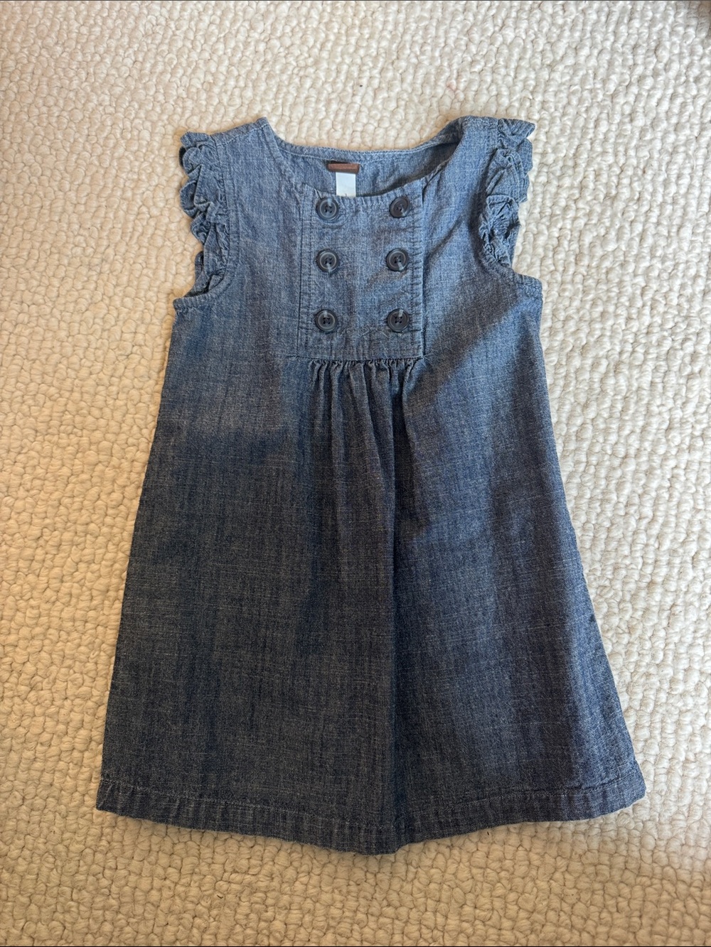Tea Collection Blue Denim-Effect Ruffle Sleeve Dress